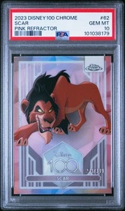 2023 Topps Chrome Disney100 #62 Scar Pink Refractor /399 PSA 10  - Picture 1 of 2
