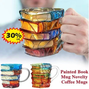 350ml bemalte Buch Tasse mit bezauberndem Motiv Buchform Design Ornament Tasse Geschenk - Bild 1 von 17