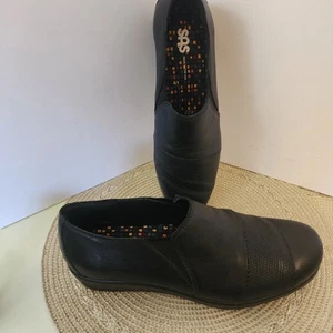 SAS Womens Nora Slip On Loafers Black Leather Size 10 M Comfort Shoes USA - Picture 1 of 10