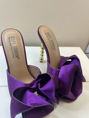 Cape Robbin Salsa Purple Sexy High Heels Open Toe Sculptural Heels size 6 - Image 1 of 4