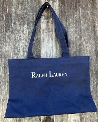Vintage RALPH LAUREN POLO BLUE CANVAS Satchel Handle Travel Bag Beach Spell Out - Image 1 of 3