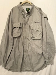 Vtg Cabelas Guidewear Shirt Men's XL Tall Tan Vented Fishing Long Sleeve Nylon - Picture 1 of 8