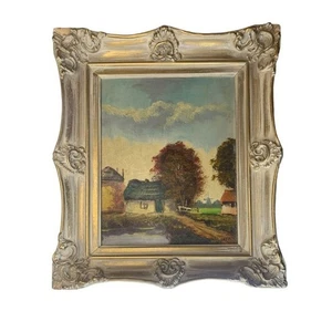 Dipinto olio su tavola firmato H. Wester cornice legno ornato olandese Olanda - Foto 1 di 9