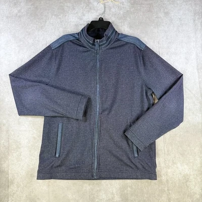 Chaqueta Johnston & Murphy Para Hombre Grande Azul Marino Cremallera Completa Ligera Mezcla de Rayón Foto 1 de 4