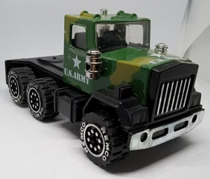 Vintage Remco Toys Pressed Steel US Army Camo Tractor Semi Loose 5,5" 1986 - Bild 1 von 7