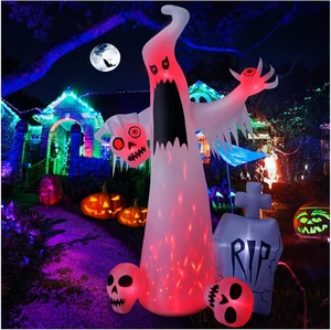 12 FT Halloween Inflatables Outdoor Halloween Blow up Yard Decorations Horror Wh - Picture 1 of 9