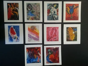 Marc Chagall, vintage folded cards, Maeght Editeur 1959, box set of 20 inv#1905 - Picture 1 of 12