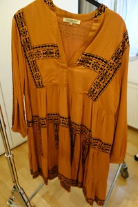 *Soamas by Krystall*XL*Blusenkleid*Viskose*V-Ausschnitt*Boho*Hippie*Stickereien* - Bild 1 von 2