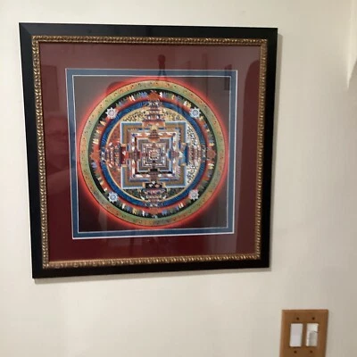 Kalachara Mandala With Border Wheel Of Life Tibetian Thangha Signed ITTA LAMA - Image 1 of 4