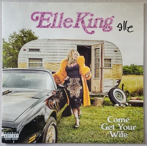 ELLE KING Signed COME GET YOUR WIFE Vinyl Album Cover Autographed Beckett BAS - Picture 1 of 4