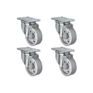 3 Zoll x 1,25 Zoll Stahl Radrollen 4er Set - alle Drehrollen - 1.400 Pfund Kapazität - Bild 1 von 2