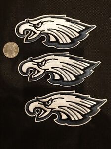 (3)-Philadelphia Eagles 4.5"X 2" embroidered iron on  patches 
