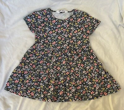 Vestido jersey de algodón estampado floral azul marino talla 3-4T de H&M para niñas Foto 1 de 3
