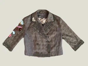 Incredible S'nob By Sans Nobles Embellished Beaded Wool Children's Blazer! 12 - Picture 1 of 14