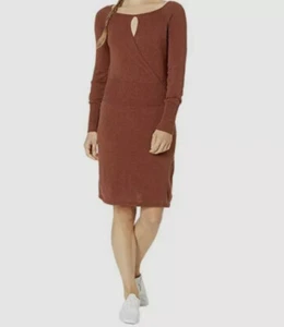 Pulloverkleid Prana Damen Braun Langarm Sonatine Schlüsselloch Größe S - Bild 1 von 2