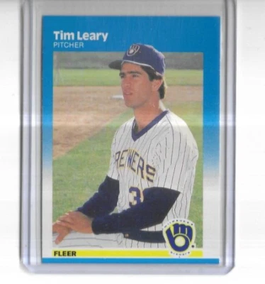 1987 Fleer #348 Tim Leary Milwaukee Brewers - Image 1 of 2
