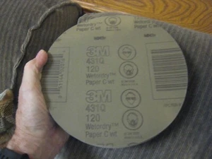 LOT 100 NEW 3M 431Q 21347 WET OR DRY ABRASIVE DISC 8" 120 grit - Picture 1 of 4