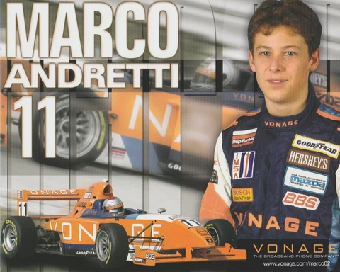 2005 Marco Andretti Vonage MRTI Star Mazda postcard Cover
