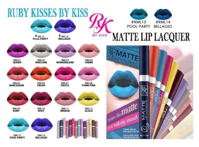 Ruby Kisses Matte Lip Lacquer Vivid Bold Lip Color Stain Lipstick - All Shades - Image 1 of 4