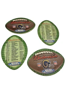 Budweiser Rams NFL Football Coasters 2001 Schedule Beer Barware Set - Picture 1 of 6