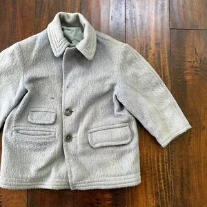 Vintage Boys Jacket Toddler Rockabilly 40s 50s Kids Baby Coat Blue Pocket Watch - Picture 1 of 15