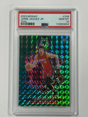 2023-24 Panini Mosaic Jaime Jaquez Jr. #246 Teal Mosaic Prizm /75 PSA10 - Image 1 of 2