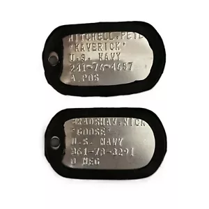 DogTag Piastrine Militari Inox con incisione Top Gun MAVERIK + GOOSE DogTags - Foto 1 di 7