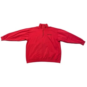 Columbia Quarter Zip Pullover Sweater Red Men Size XXL 2XL *Minor Stains* - Picture 1 of 9