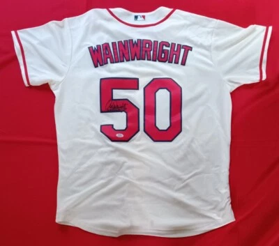 Adam Wainwright Cardinals MLB Baseball Autographed Signed Custom Jersey PSA - Image 1 of 4