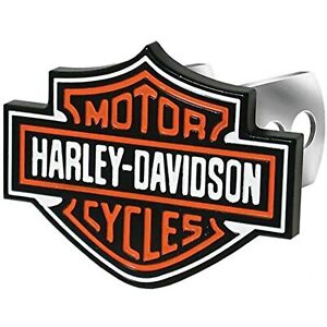 Harley Davidson Bar & Shield Orange Hitch Cover 2" & 1.25" Receiver Plug