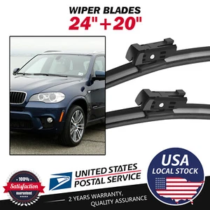 For BMW X6 E71 2012-2014 FRONT 24" & 20" WINDSHIELD WIPER BLADE SET OEM - Picture 1 of 9