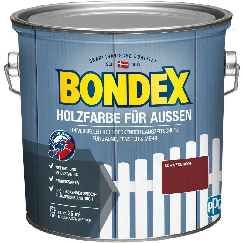 Bondex Holzfarbe für Aussen, Schwedenrot - 2,5L (435472)
