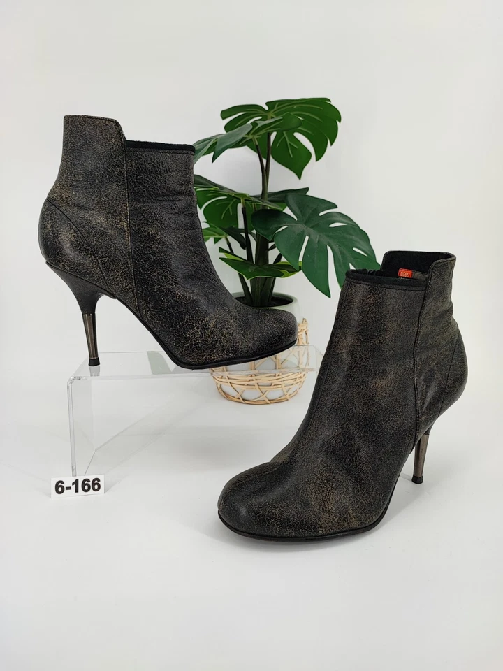 Botines Diesel para mujer Firetip desgastados marrón tacón de aguja talla 6,5 EE. UU. Foto 1 de 4