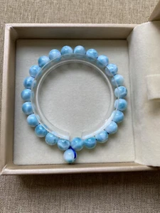 8,4 mm Larimar Edelstein Cabochon Atlantis Stein blau Pektolith Edelstein Armband - Bild 1 von 9