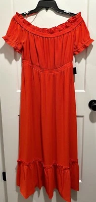 Nuevo con etiquetas Maxi Vestido Cynthia Steffe Rojo Hombro Descubierto Talla 6 Precio de venta sugerido por el fabricante $148 Foto 1 de 4