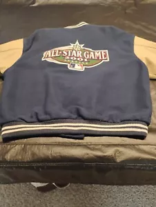 Vintage RARE 2001 All Star Game MLB Letterman Wool Leather Vtg Sports Jacket L - Picture 1 of 9