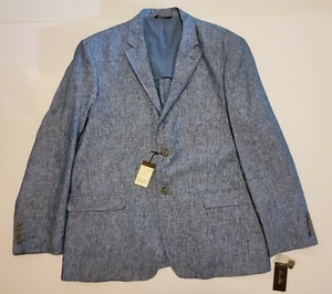 Tasso Elba "ISLAND" %100 Linen Sport Coat Heather Blue Sz XL NEW w/TAGS  - Picture 1 of 9