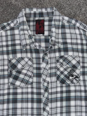 Men’s Metal Mulisha Button Up Cotton Shirt Black White Size 2XL XXL Motorcycle - Image 1 of 4