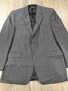 Lauren Ralph Lauren Blazer Sport Mantel Herren 44 L grau kariert Wolle 2 Knopf Büro - Bild 1 von 14