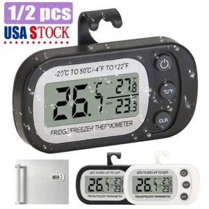 Waterproof Refrigerator Thermometer Digital Fridge Freezer Large LCD Display new - Picture 1 of 14
