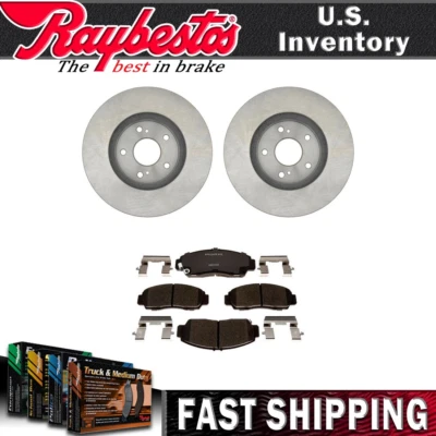 Kit de rotores de freno delanteros pastillas de freno de cerámica y herrajes para Honda Accord 2003-2007 Foto 1 de 4