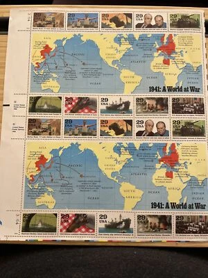US SCOTT 2559 PANE OF 20 1941 A WORLD AT WAR STAMPS 29 CENT FACE MNH - Image 1 of 4