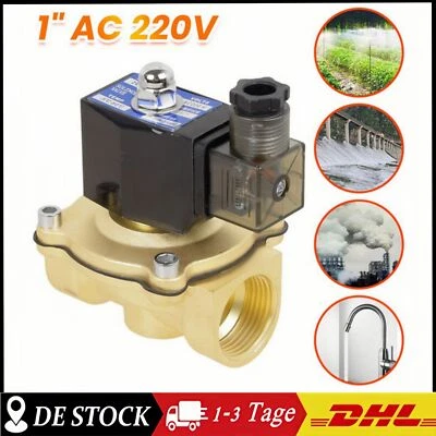 Magnetventil Messing 1 Zoll AC 220V 10 Bar NC Stromlos Geschlossen Elektroventil - Bild 1 von 4