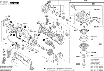 Bosch GWS 18V-10 SC Akku-Winkelschleifer original Ersatzteile Liste 3601JG3401