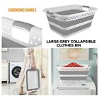 Large Grey Silicon Collapsible Laundry Washing Clothes Bin Foldable Space Saving
