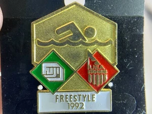 Olympic Memorabilia Barcelona 1992 Freestyle Swimming New Vintage Tack Pin T-143 - Picture 1 of 3
