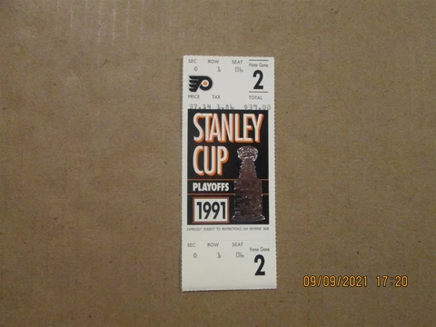 NHL Philadelphia Flyers Vintage 1991 Stanley Cup Playoffs Home Game 2 Ticket Cover