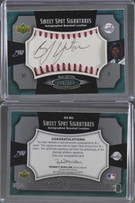 2005 Upper Deck Sweet Spot Signatures Red Stitched Black Ink /350 BJ Upton Auto