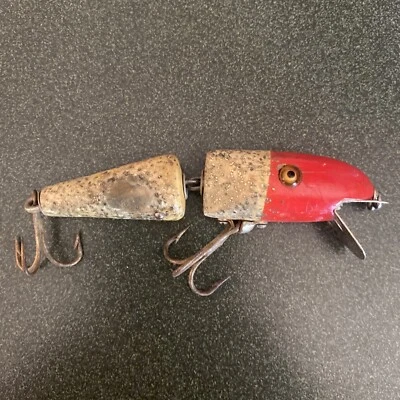 VINTAGE Pflueger Jointed PALOMINE Rainbow 3 1/2" Wood Crankbait fishing Lure - Image 1 of 4