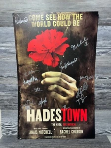 CARTOLINA/POSTER FINESTRA BROADWAY FIRMATO HADESTOWN, THE MUSICAL, - Foto 1 di 9